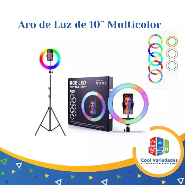 Corotos Aro de Luz de 10 pulgadas Multicolor