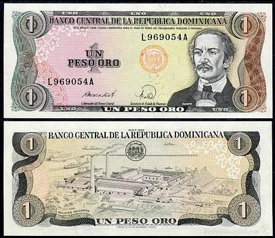 Corotos | Billete de 5 pesos y 1 peso Dominicano (Papel Moneda)