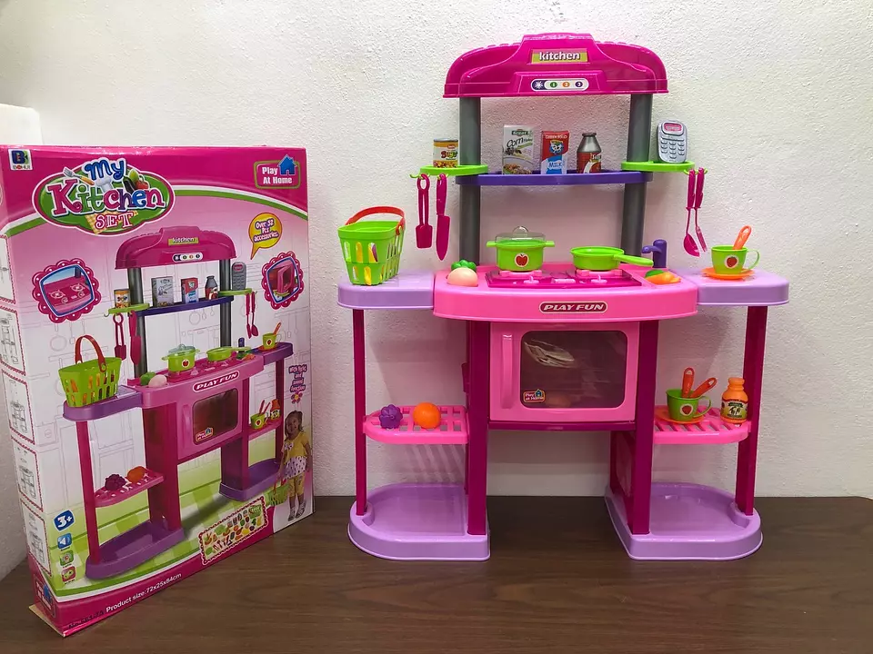 Juguete Set De Cocina Para Niñas Armable Rosado