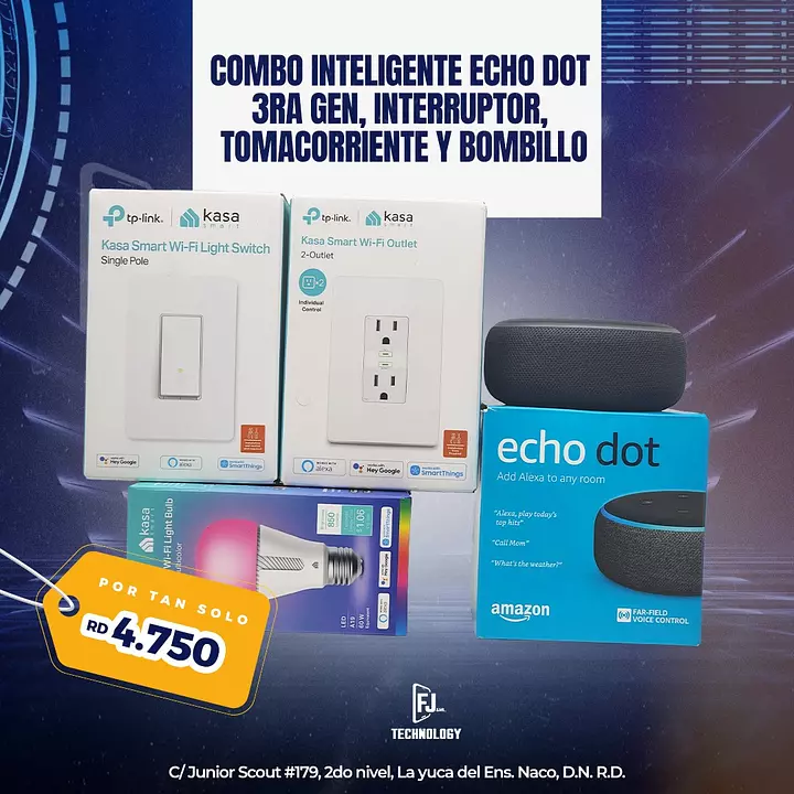 Combo Bombillo Inteligente LED + Tomacorriente Inteligente Alexa