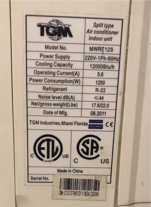Corotos | Aire Acondicionado TGM 12000 BTU