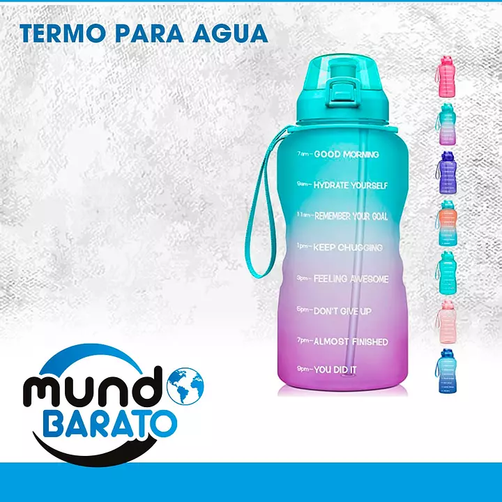 Botella De Agua Termo Motivacional 2 Litros Deportiva Gym