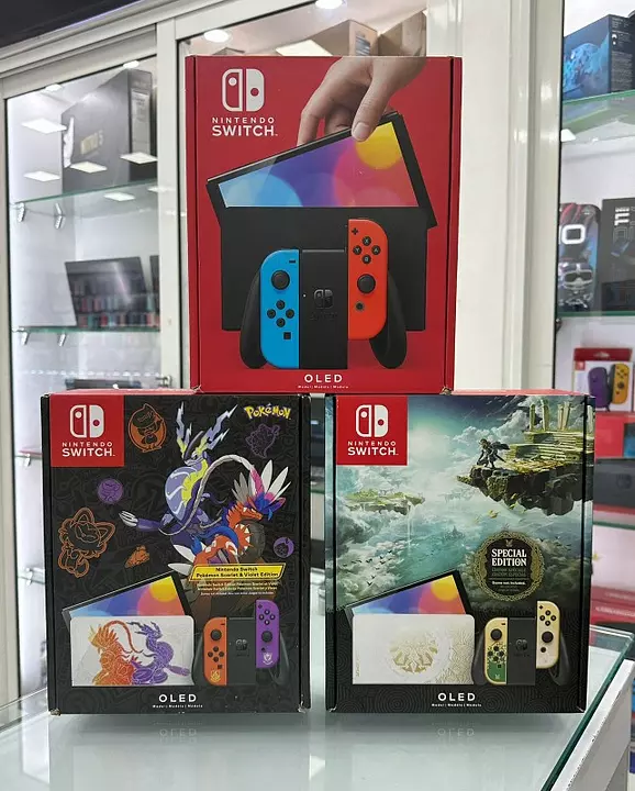 Corotos Nintendo Switch Oled Blanco Neon Zelda Y Pokemon 6627