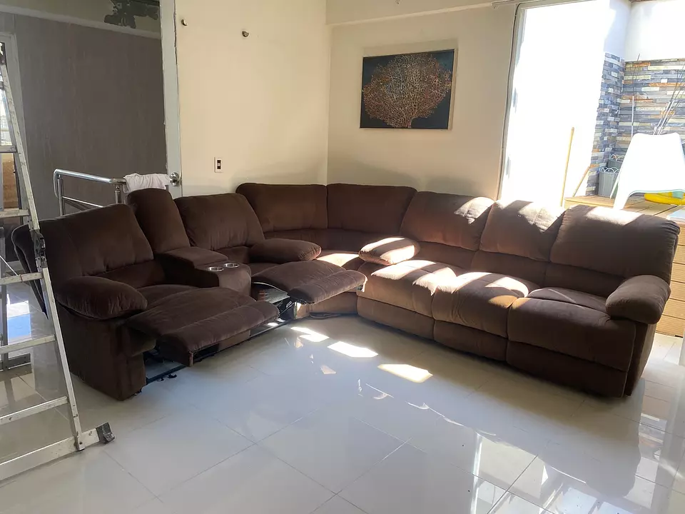Corotos Sofa de 6 plazas con 3 asientos reclinables, porta vasos y