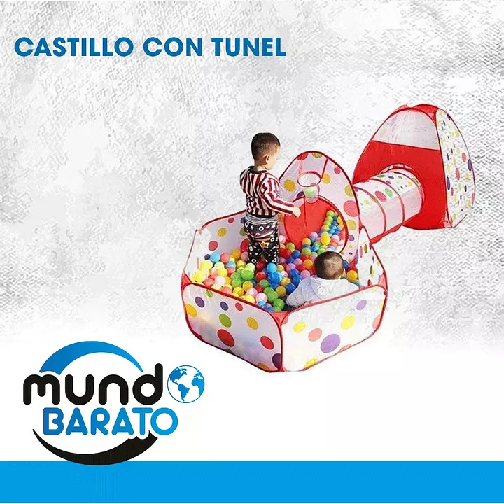 Piscina De Pelotas Con Tunel Y Casa 3 En 1 para niños Ideal Regalo CASTILLO CASA