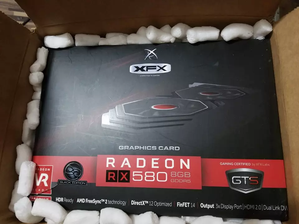 Tarjeta XFX RX 580 8GB Gaming con sello en caja nueva 8,900$